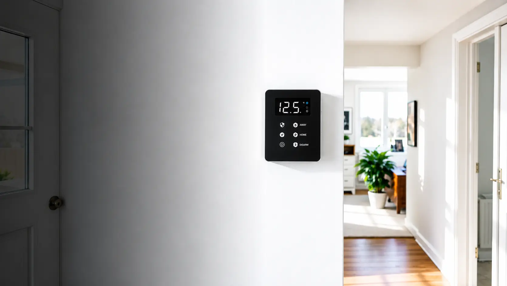 Moderne Alarmanlage in einem Wohnhaus